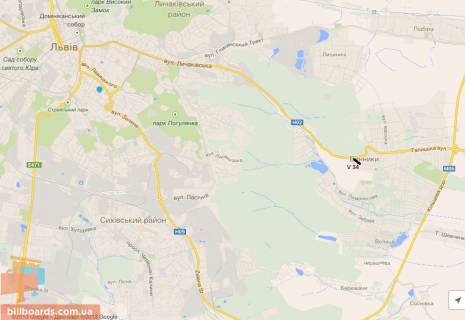 Билборд B в Винниках с. Винники, в'їзд до Львова схема