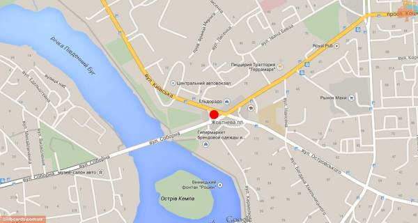 Призматрон, Призма B у Вінниці Київська вул. / Героїв Чорнобиля пл. (Колиш. Жовтнева пл.), Біля супермаркету "Ельдорадо", в центр - 75076 схема