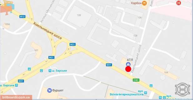 Призма A в Виннице Хмельницьке шосе, 130а, з центру - 180607 схема
