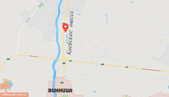 Билборд A в Виннице Київське шосе, 20 хвилин до ПРАТ СТРІЖАВСЬКІЙ КАР'ЄР схема