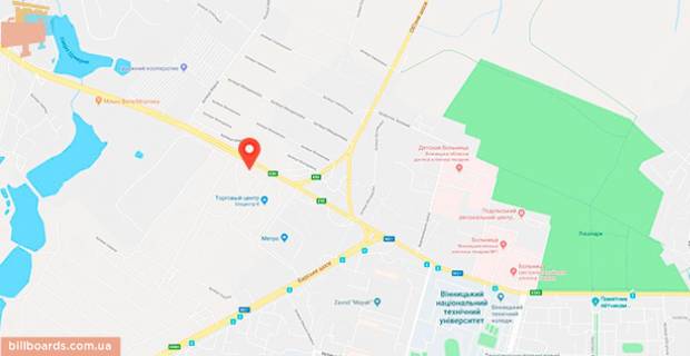 Билборд A в Виннице Хмельницьке шосе / Мирна вул. схема