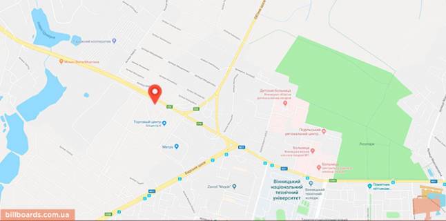 Билборд B в Виннице Хмельницьке шосе / Мирна вул. схема