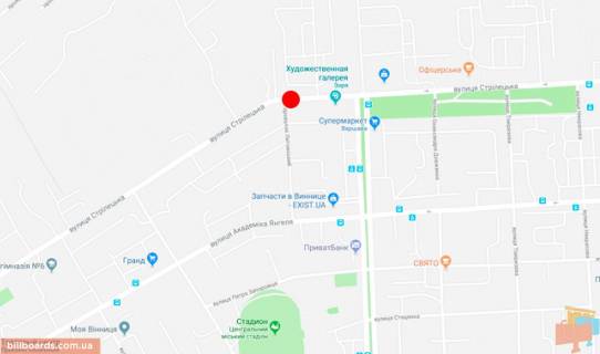 Билборд A в Виннице Стрілецька вул., 30 схема