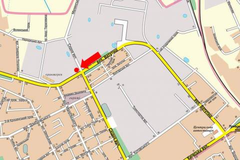 Билборд A в Житомире, 3x6  Незалежності пр. (кол. Ватутіна вул.) / Східна вул. схема