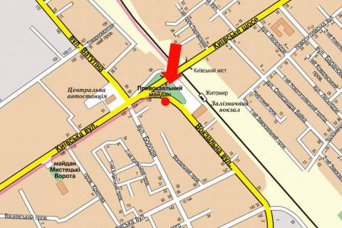 Билборд A в Житомире, 3x6  Привокзальний майдан, 6/126 схема