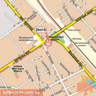 Білборд, Бігборд (Борд)  B у Житомирі Київська вул., 124 схема