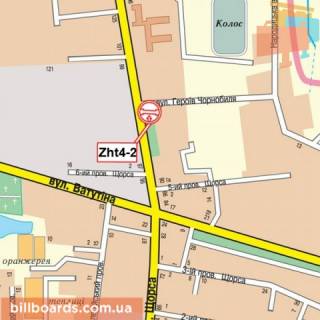 Билборд A в Житомире Покровська вул. (колиш. Щорса вул.), 94, правий схема
