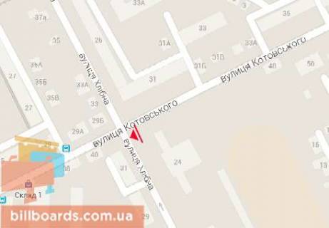 Білборд, Бігборд (Борд)   у Житомирі Хлебная ул., 24 схема