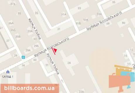 Билборд  в Житомире Хлебная ул., 24 схема