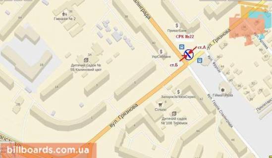 Призматрон, Призма A у Запоріжжі вул.Шкільна - вул.Фортечна , ст.А (призматрон) - 418451 схема