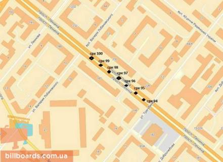 Ситилайт A в Запорожье Соборний пр. (колиш. Леніна пр.) / Лобановського вул. / Трегубенка вул., роздільник, до ГЕС схема