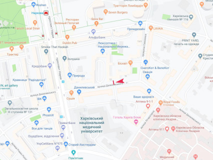 Бэклайт A в Харькове, 2.3x3.14  Данилевського вул., 10, в центр схема