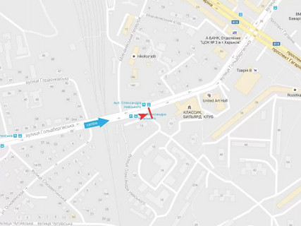 Билборд A в Харькове, 3x6  Гольдбергівська вул., 13, в центр схема