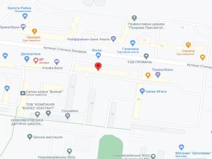 Видеоборд A в Новояворовске Бандери вул., 10, аптека "Волиньфарм", прайс за ролик 10 сек 1 вихід/5 хвилин, на двосторонньому екрані, від 144 виходів на день. Розрахунок для інших параметрів трансляції уточнюйте у менеджера. - 301473 схема