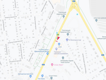 Билборд B в Харькове, 3x6  Мереф'янське шосе, 9а, з центру схема