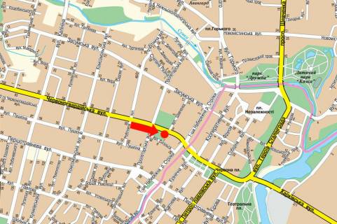 Ситилайт  в Сумах, 1.8x1.2  Іллінська вул. (кол. Червоногвардійська вул.), біля магазину "Стимул" схема