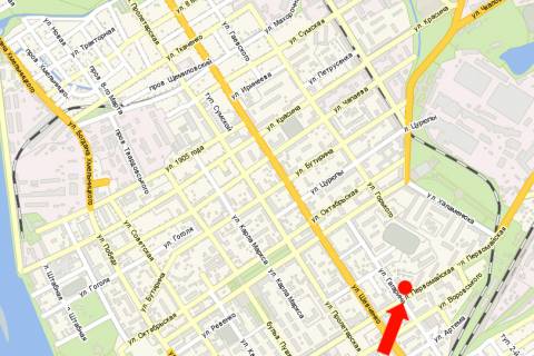 Сiтiлайт  у Кременчуці, 1.8x1.2  Першотравнева вул., 49/10 / Гагаріна вул., магазин кухонь "Рода" схема