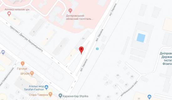 Бэклайт A в Днепр (Днепропетровск), 3.14х2.32  вул. 6-ї Стрілецької Дивізії, в районі перетину з просп. Дмитра Яворницького, напрямок руху в сторону Січеславської набережної схема