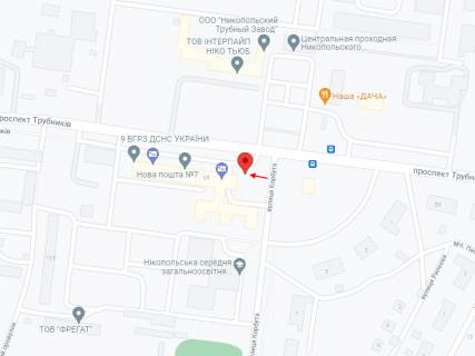 Билборд A в Никополе, 6х3  на просп. Трубників, 95 схема