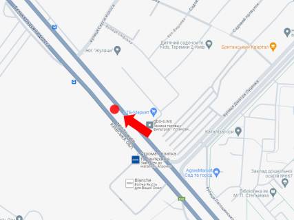 Білборд, Бігборд (Борд)  A у Києві, 3x6  Кільцева дорога, виїзд з вул. Садова, роздільник, від пл. Одеської схема