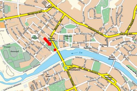 Призматрон, Призма  у Ужгороді, 3x6  Дружби Народів пл. /  Студентська Набережна вул., перед мостом, в бік Хмельницького пл. - 448771 схема