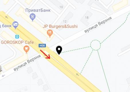 Билборд B в Запорожье, 6х3  Соборний просп. - Верхня вул. схема