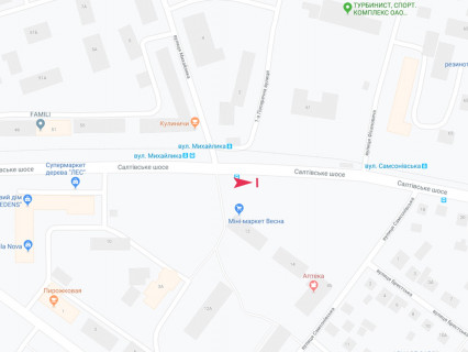 Билборд A в Харькове, 3x6  Салтівське шосе, 12, з центру схема