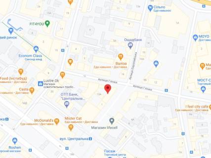 Видеоборд A в Днепр (Днепропетровск) Глінки вул., 15, аптека "Мед Сервіс", №Дп001, прайс за ролик 10 сек 1 вихід/5 хвилин, з 8:00-22:00. Розрахунок для інших параметрів трансляції уточнюйте у менеджера. - 301317 схема