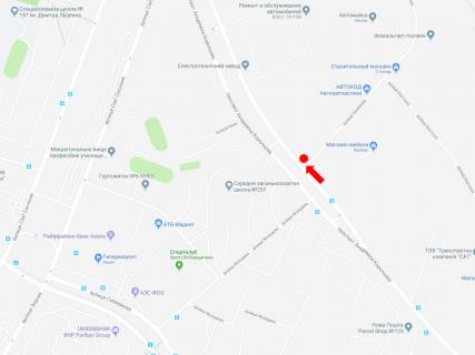 Билборд A в Киеве, 3x6  Корольова пр. - вул. Пшенична, в бік пр. Курбаса схема