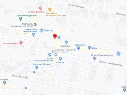 Видеоборд A в Вишневое Святоюріївська вул., 11, аптека "Вітамін", прайс за ролик 10 сек 1 вихід/5 хвилин, на двосторонньому екрані, від 144 виходів на день. Розрахунок для інших параметрів трансляції уточнюйте у менеджера. - 301293 схема