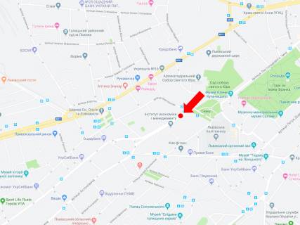 Ситилайт A в Львове, 1.8x1.2  Митрополита Андрея вул., 6, роздільник, район Політеху, в сторону Бандери вул. схема