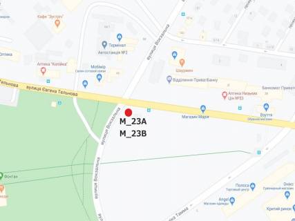 Билборд B в Кропивницкий (Кировоград) Тельнова вул. (колиш. Правди пр.) - Вокзальна вул. (колиш. Жовтневої Революції вул.), 84 схема