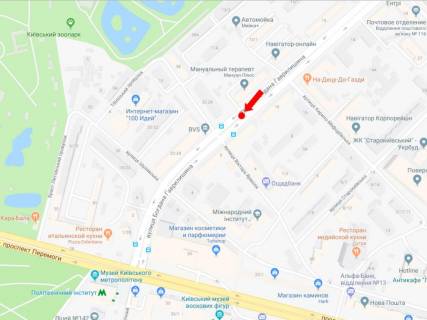 Сiтiлайт  у Києві, 1.8x1.2  Гаврилишина вул. (колиш. вул. Василевської), 10 - вул. Ярмоли, роздільник, в бік пр. Перемоги схема