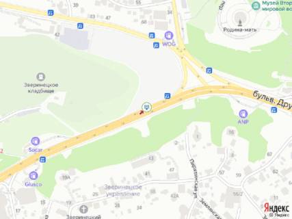 Бэклайт B в Киеве Дружби Народів бул., 150м до ГВОВ пл. схема