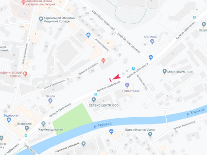 Билборд A в Харькове, 3x6  Шевченка вул., навпроти буд. 6, в центр схема