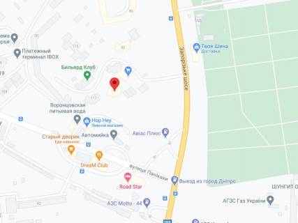 Видеоборд A у Дніпро (Дніпропетровськ) Панікахи вул., 119б, аптека "Мед Сервіс", №Дп030, прайс за ролик 10 сек 1 вихід/5 хвилин, з 8:00-22:00. Розрахунок для інших параметрів трансляції уточнюйте у менеджера. - 301319 схема