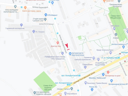 Билборд B в Харькове, 3x6  Холодногірська (Єлізарова) вул., 4, в центр схема