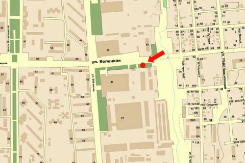 Билборд  в Виннице, 3x6  Келецька вул., біля заводу "Кристал" схема