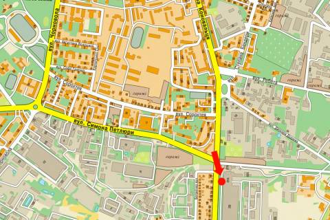 Білборд, Бігборд (Борд)  B у Івано-Франківську, 3x6  Коновальця вул. / Петлюри вул. схема