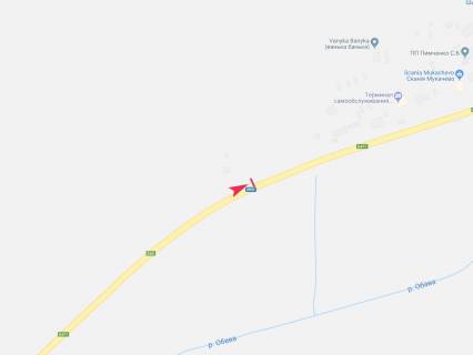 Билборд B в Кольчино, 3x6  Траса Київ-Чоп (М-06), смт Кольчино, (1), поворот з траси схема