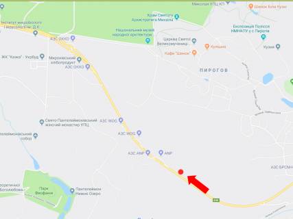 Білборд, Бігборд (Борд)  A у Києві, 3x6  Заболотного вул., 600 м. До АЗС "WOG", в сторону Одеської пл. схема