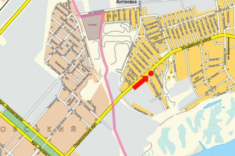 Білборд, Бігборд (Борд)   у Херсоні, 3x6  Чорновола шосе (кол. Кіндійське шосе) / 6-а Східна вул. схема