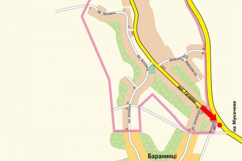 Білборд, Бігборд (Борд)  B у Ужгороді, 3x6  Виїзд з міста Ужгород, в сторону Мукачево, роздільник, лівий схема