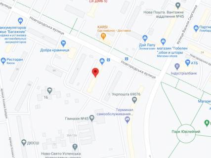 Білборд, Бігборд (Борд)  A у Запоріжжі Новгородська вул., 5, аптека "Мед Сервіс", №Дн130, прайс за ролик 10 сек 1 вихід/5 хвилин, з 8:00-22:00. Розрахунок для інших параметрів трансляції уточнюйте у менеджера. схема