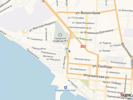 Билборд B в Бердянске Западный пр., напротив памятника воинам-афганцам схема