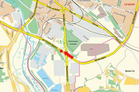 Білборд, Бігборд (Борд)   у Тернополі, 3x6  Будного вул. / Микулинецька вул., біля АЗС "Укр-Петроль", роздільник схема