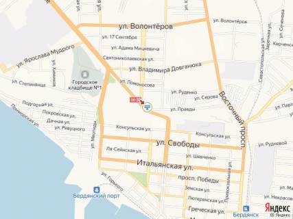 Билборд A в Бердянске Мелитопольское шоссе - Правды ул. схема