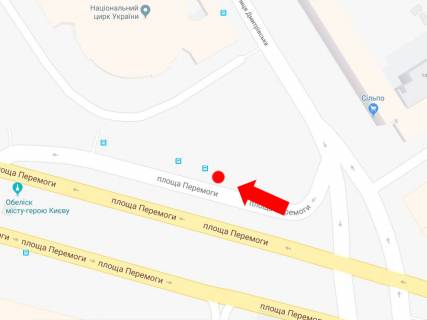 Сiтiлайт A у Києві, 1.8x1.2  Перемоги пл., 2, біля Цирку, в сторону Повітрофлотського мосту схема