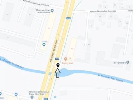 Білборд, Бігборд (Борд)  A у Запоріжжі, 6х3  Соборний просп., біля мосту через р. Мокра Московка схема