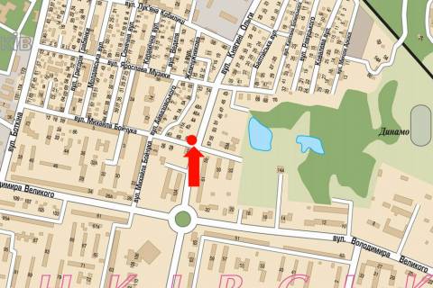 Бэклайт B в Львове, 2.3x3.14  Княгині Ольги вул., 51 / Бойчука вул., біля зупинки, в центр схема